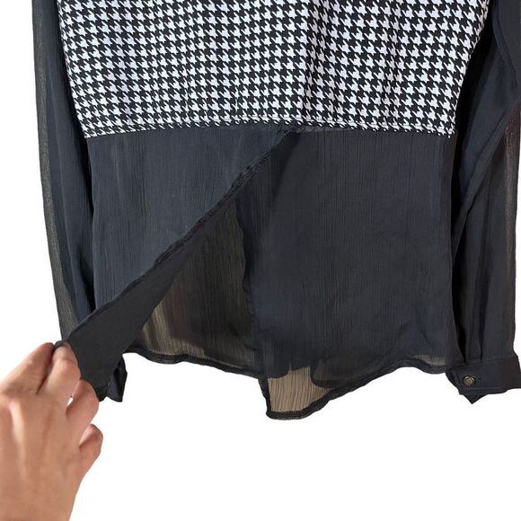 Vintage Signature Studio houndstooth semi sheer blouse size small - Picture 11 of 11